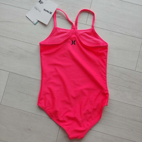 HURLEY Girl's Neon Pink Swimsuit NEW - Picture 2 of 7